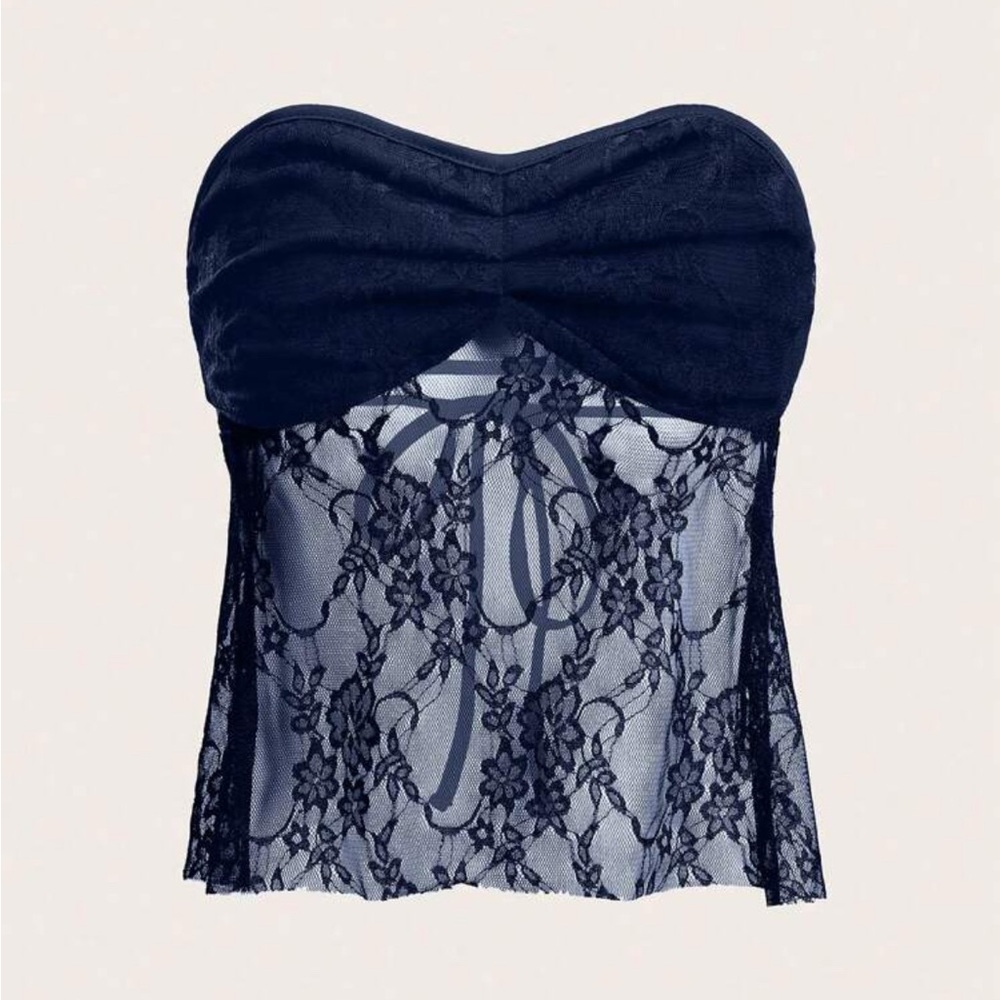 Elegant Black Lace Bustier Top